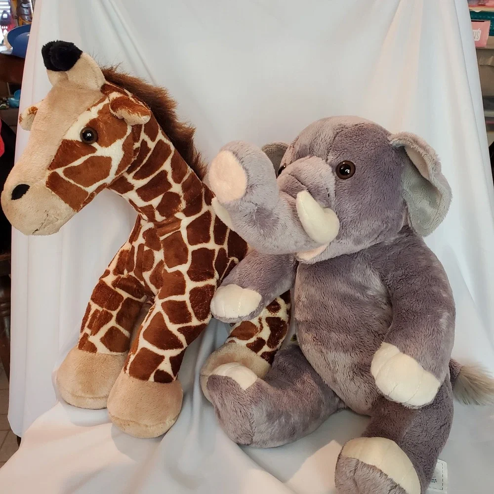 Build A Bear Elephant And Giraffe Plush Stuffed Animal 12